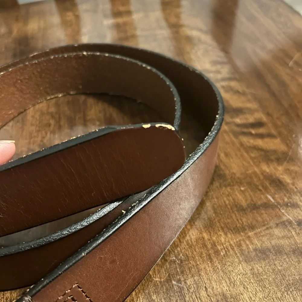 Fossil Brown Genuine Stitched Leather Belt Sz‎ 40